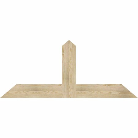 Ekena Millwork Portland Rough Sawn Timber Gable Bracket, Douglas Fir, 60"W x 25"H x 2"D x 6"F, 10/12 Pitch GBW060X25X0206POR00RDF